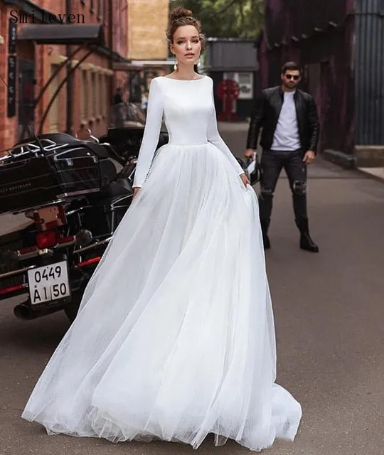 Bohemian  Wedding Dress Long Sleeves