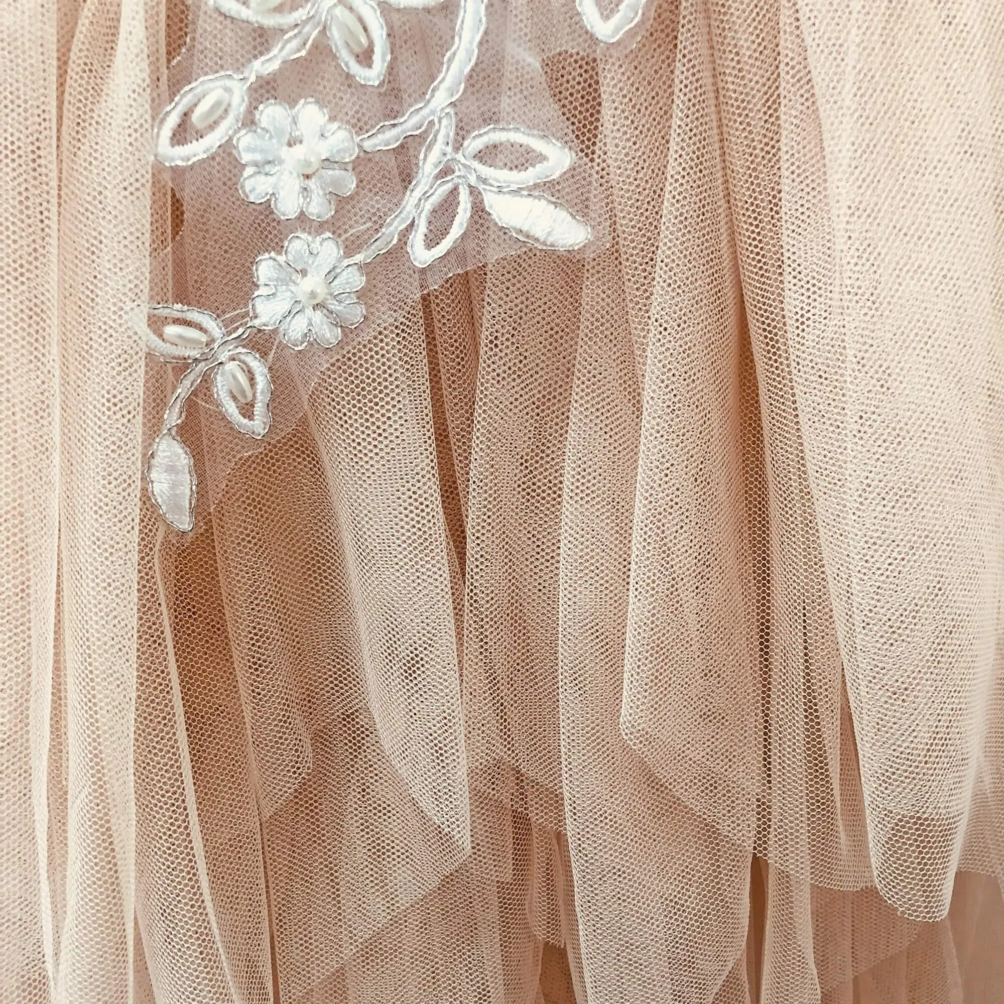 Boho Dreams Dress - Apricot Champagne Applique