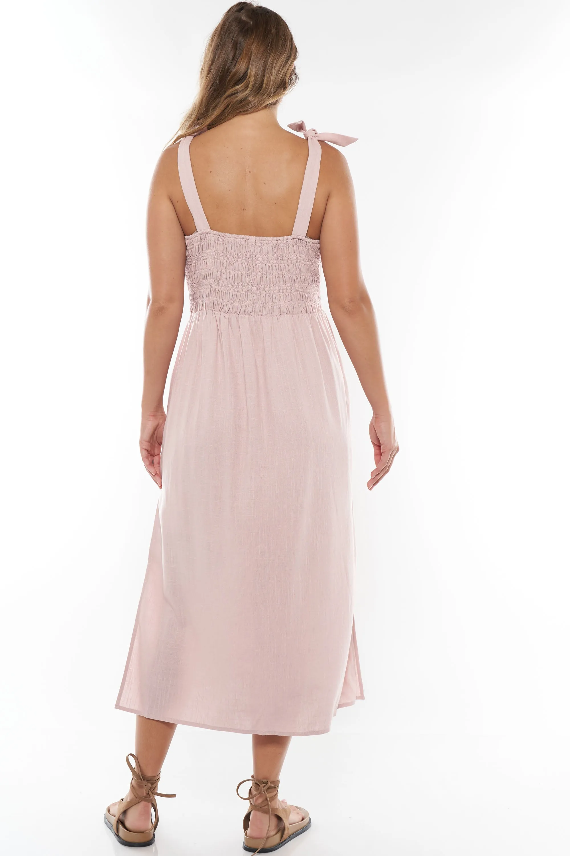 Breeze Along Midi Dress - Blush