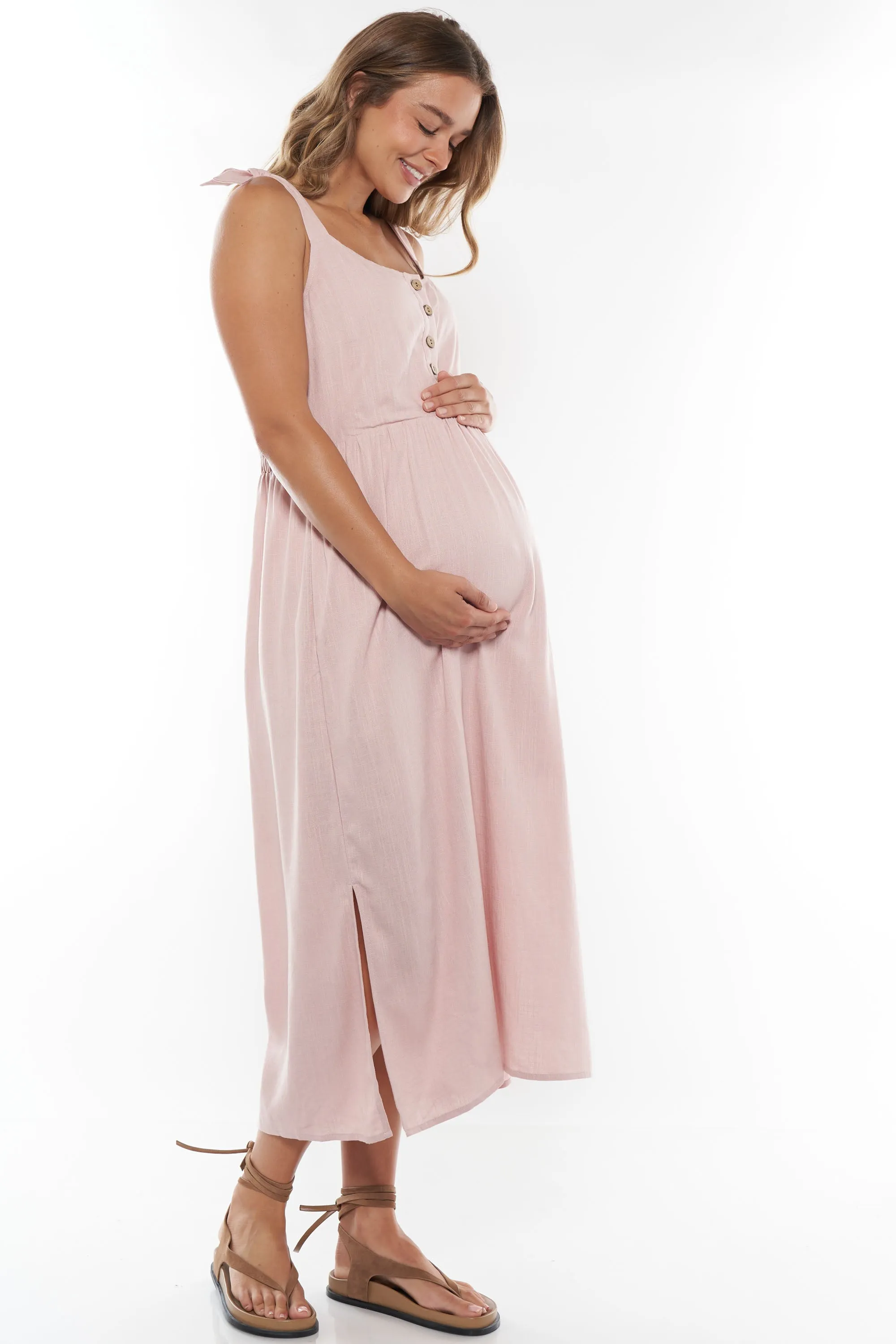 Breeze Along Midi Dress - Blush