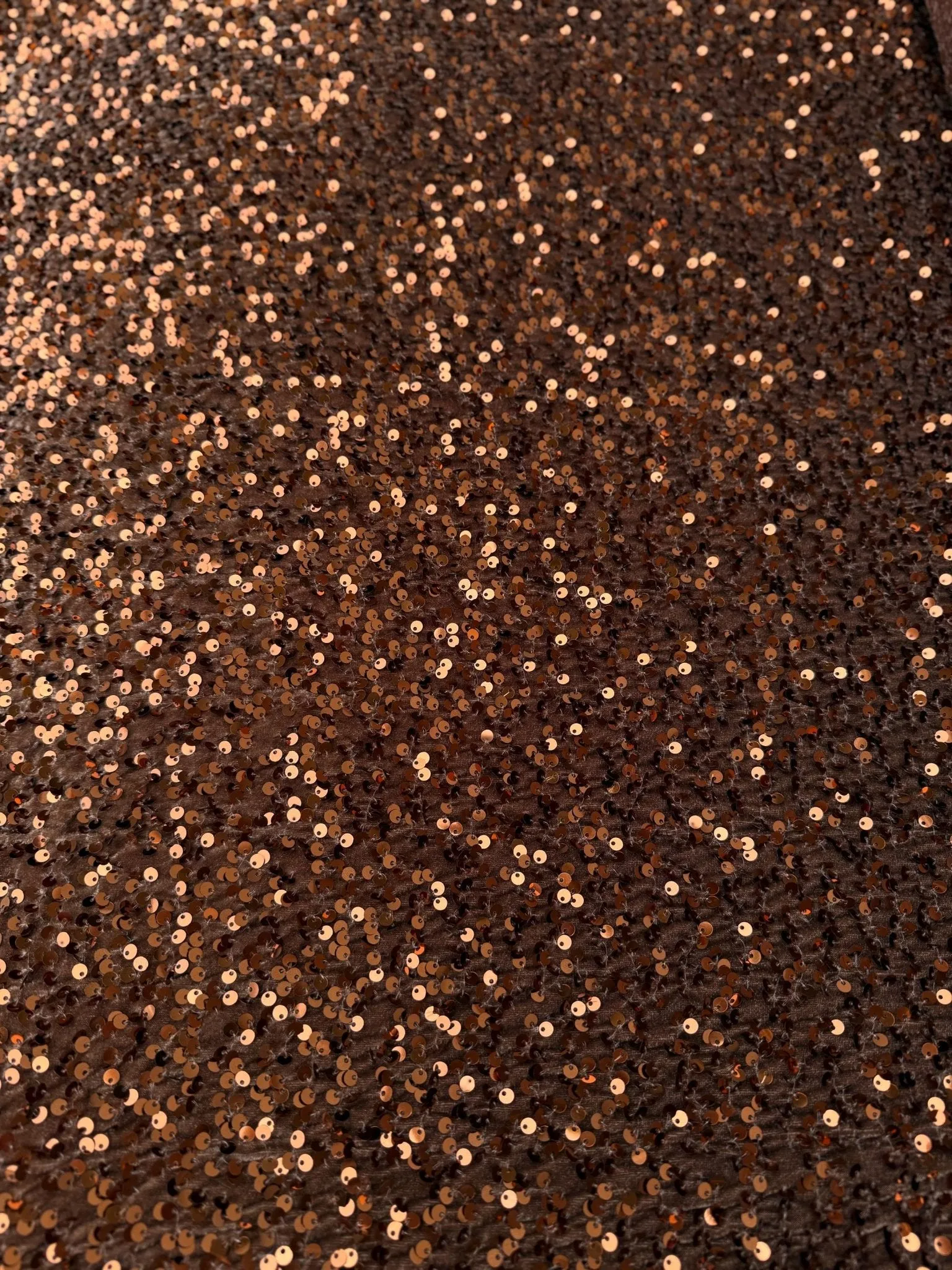 Brown Sequins on Stretch Brown Velvet Fabric