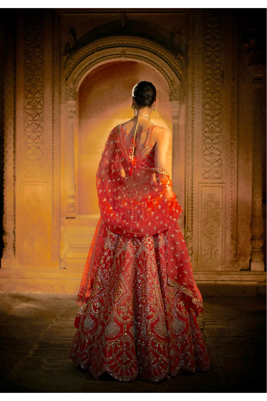 Burnt Orange Gota Patti Lehenga Set