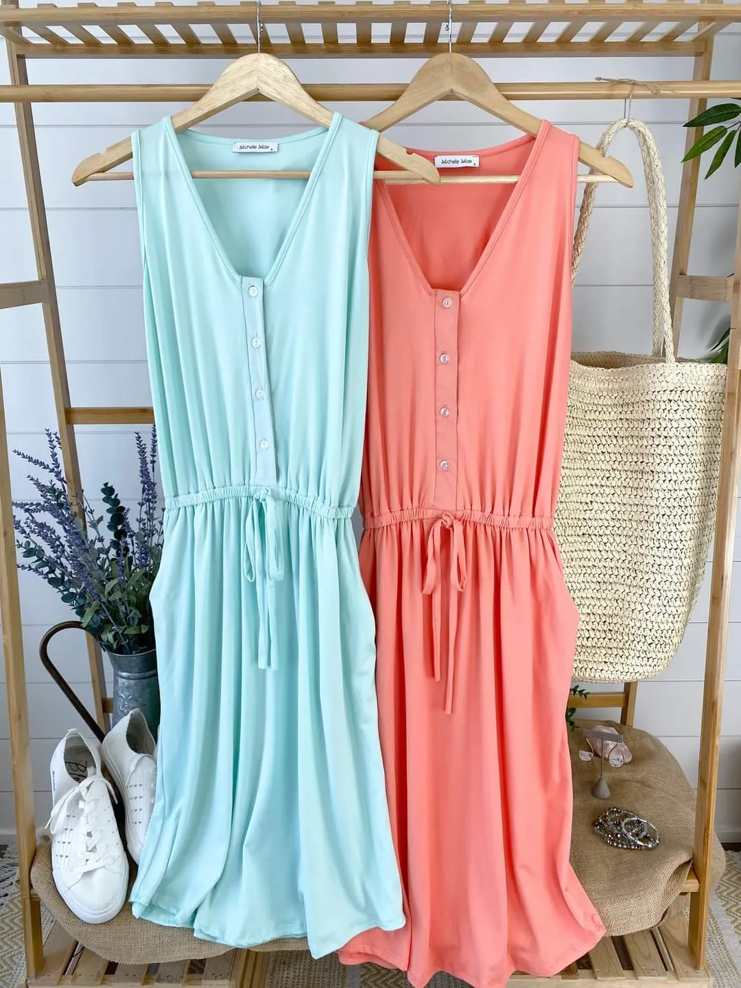 Call It a Tie Button Front Comfy Dress (5 colors)
