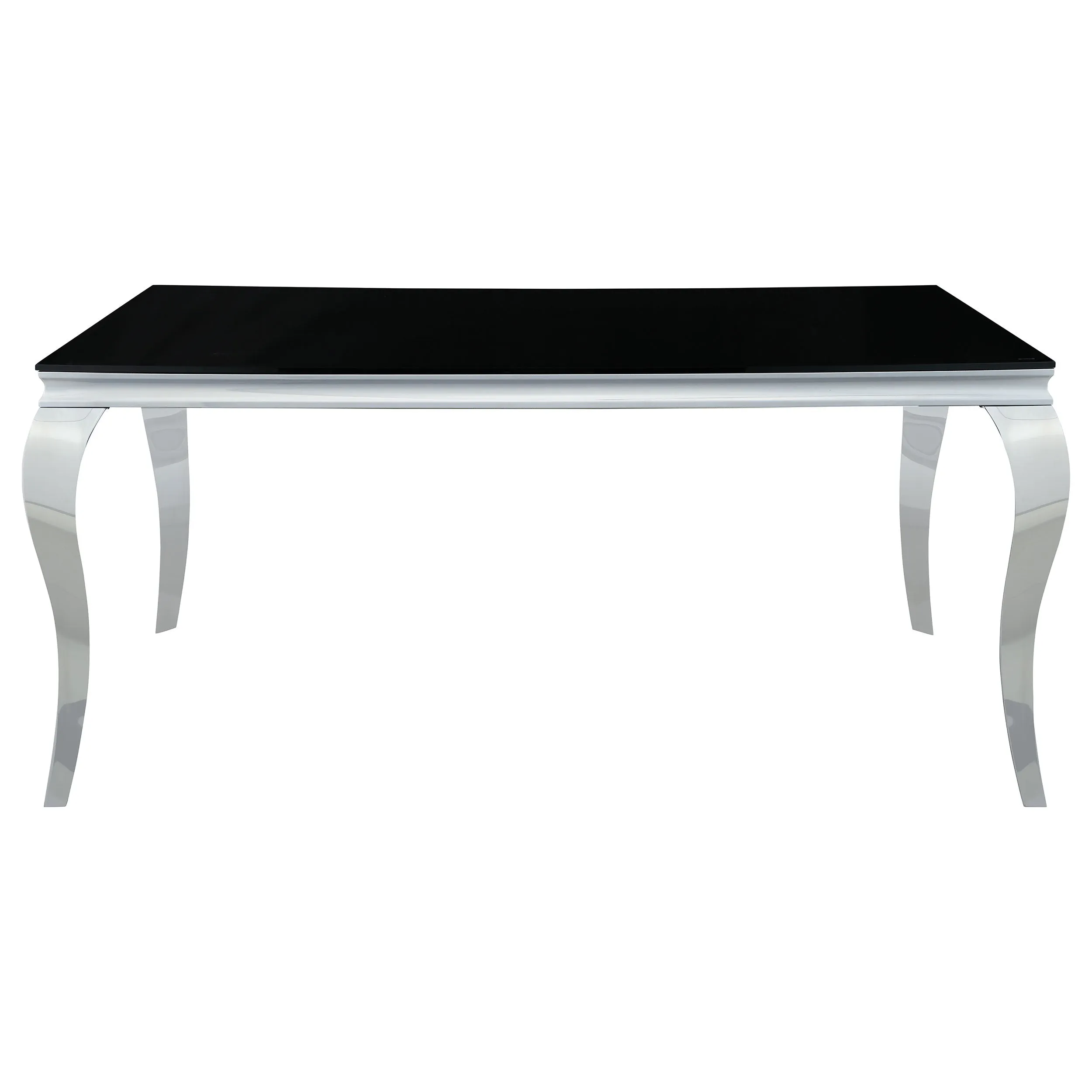 Carone 5-piece 61" Rectangular Black Glass Dining Set Grey