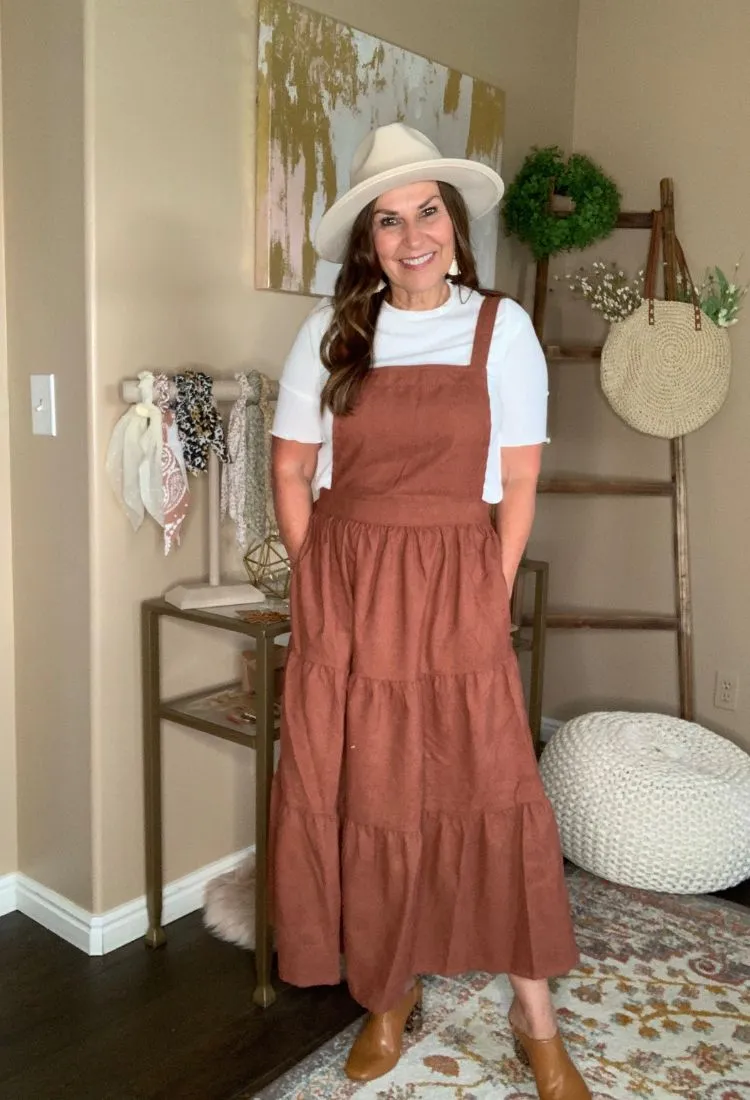 Cassie Tiered Overall Jumper Midi Dress