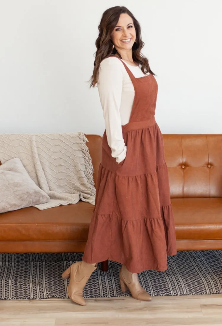 Cassie Tiered Overall Jumper Midi Dress