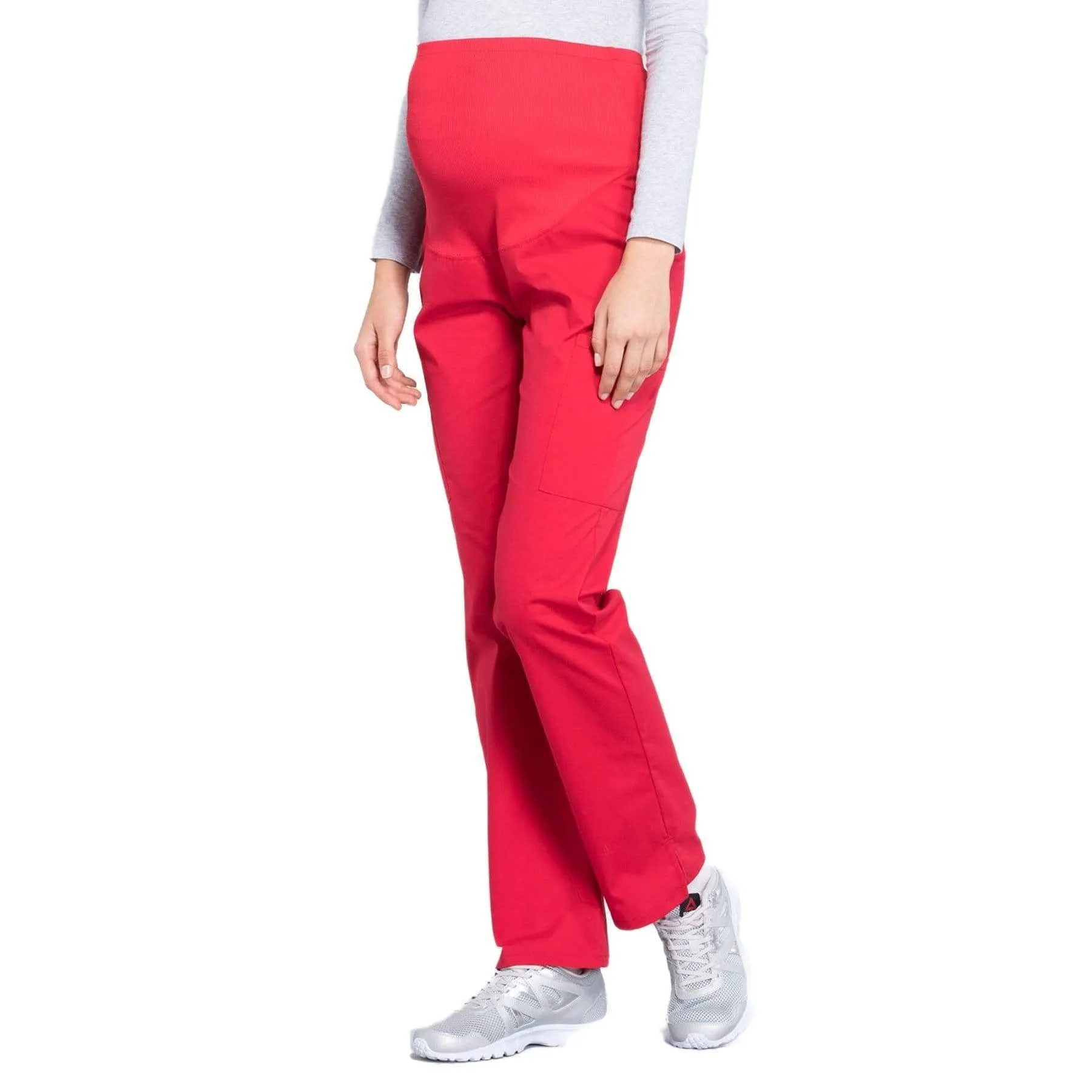 Cherokee Workwear Professionals WW220 Scrubs Pants Maternity Straight Leg Red