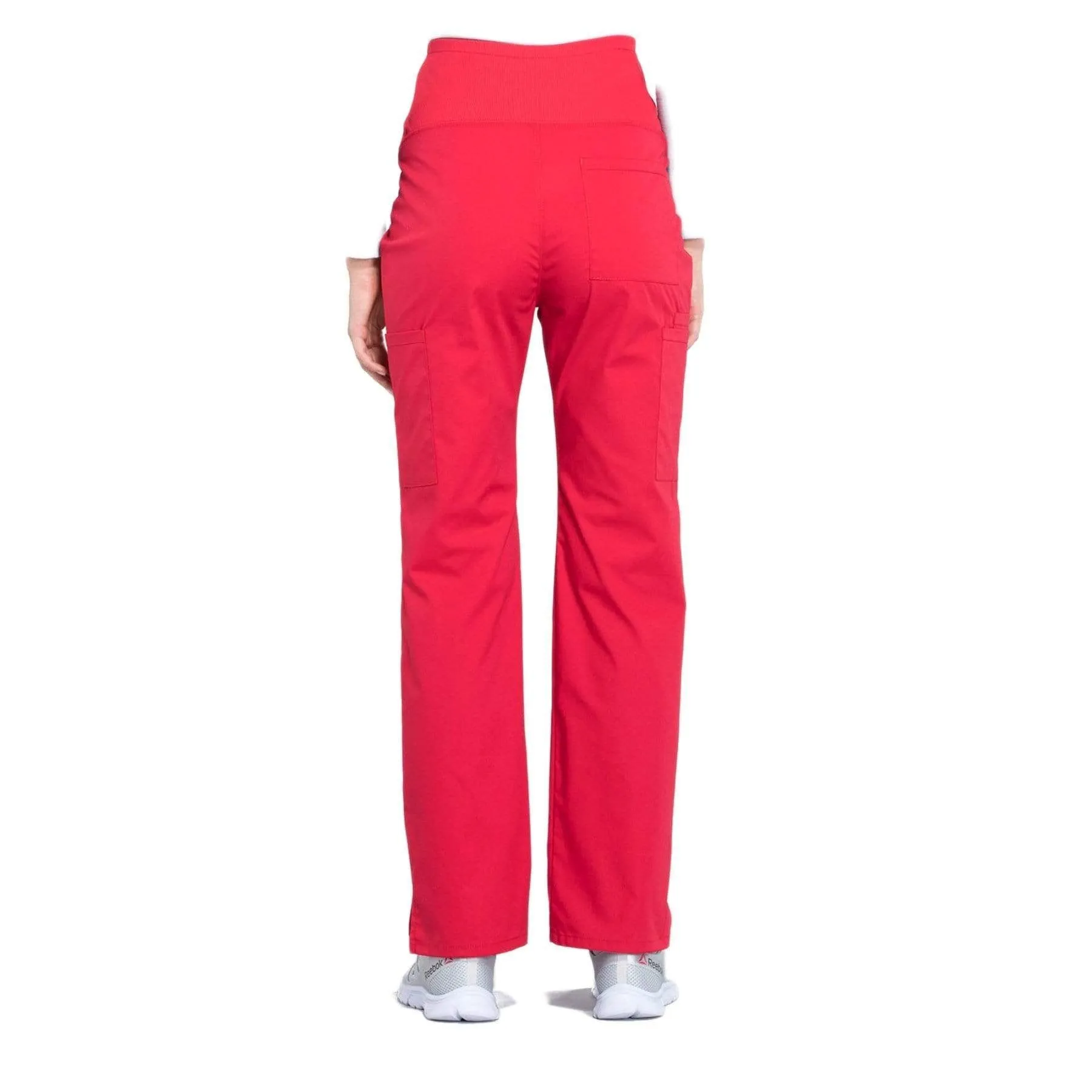 Cherokee Workwear Professionals WW220 Scrubs Pants Maternity Straight Leg Red