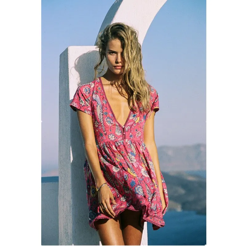 Chrissy Floral V-Neck Mini
