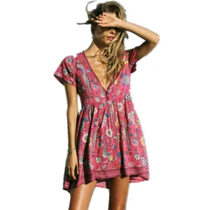 Chrissy Floral V-Neck Mini