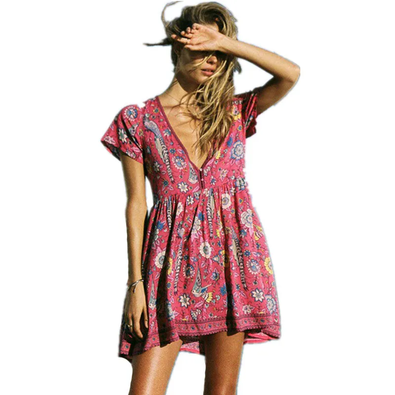 Chrissy Floral V-Neck Mini