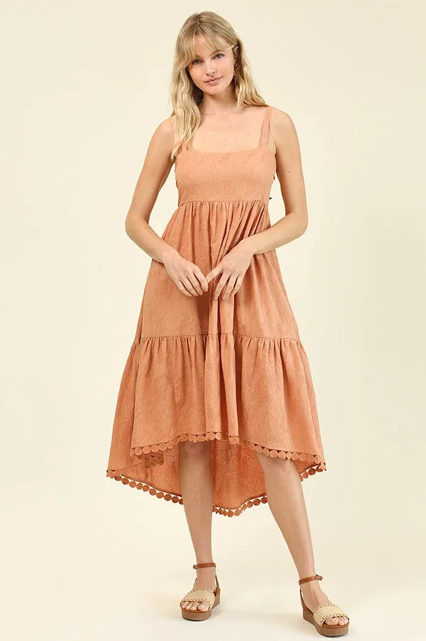 Circle Of Love Hi-Low Hem Midi Dress-Pre-Order