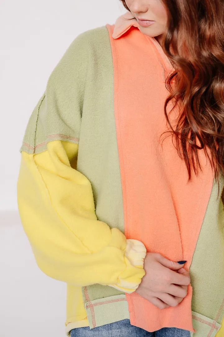 Color Block Oversized Hoodie
