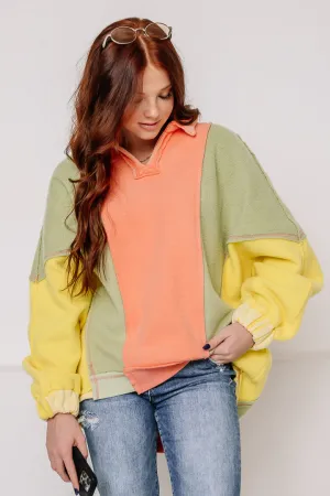 Color Block Oversized Hoodie