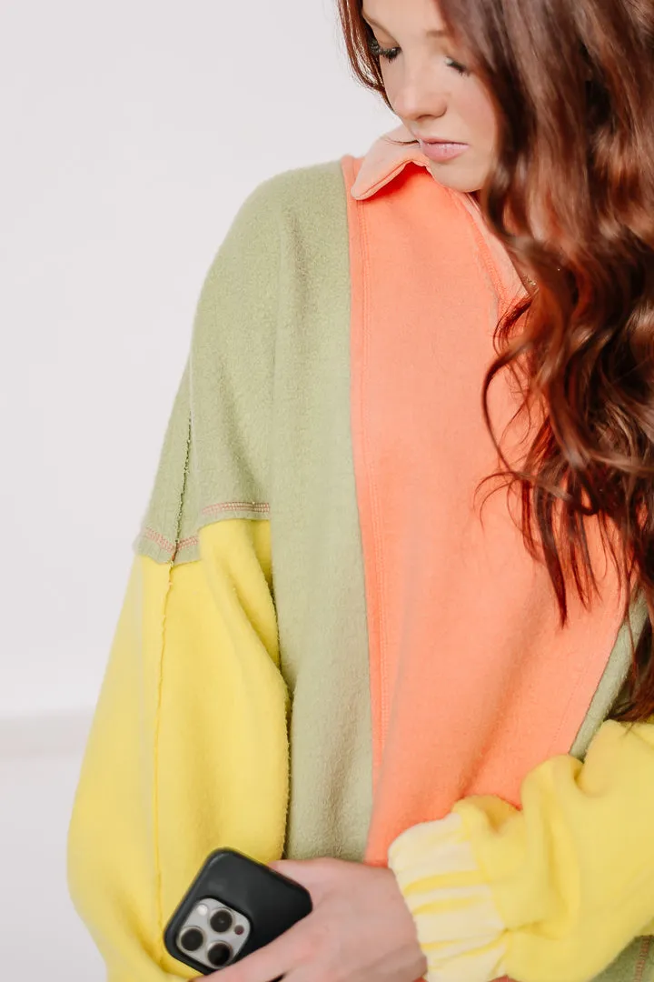 Color Block Oversized Hoodie