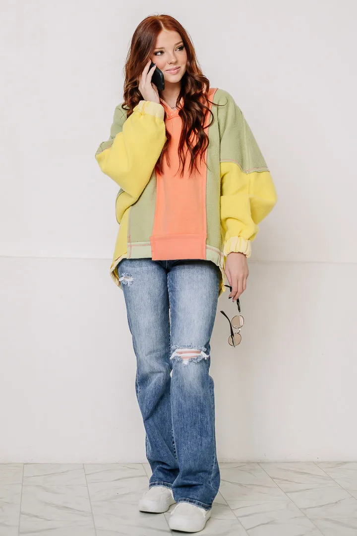 Color Block Oversized Hoodie