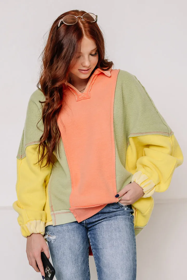 Color Block Oversized Hoodie