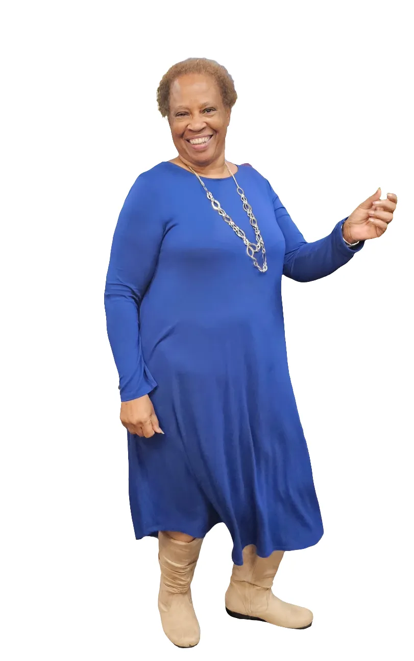 Comfortable cotton ZENANA VISCOSE ROUND NECK POCKET DRESS  VD-7007