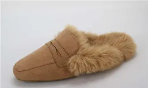Comfy & Oh So Soft Sueded Fur Mules
