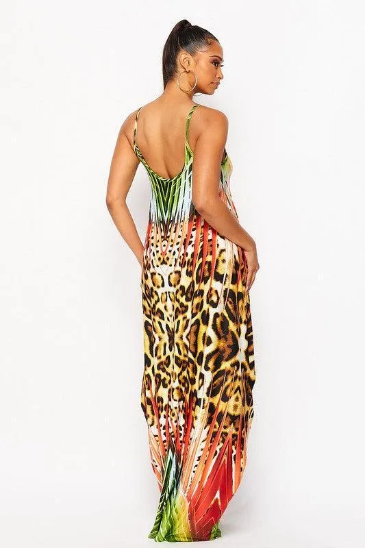 Comfy tank maxi dress with side pockets