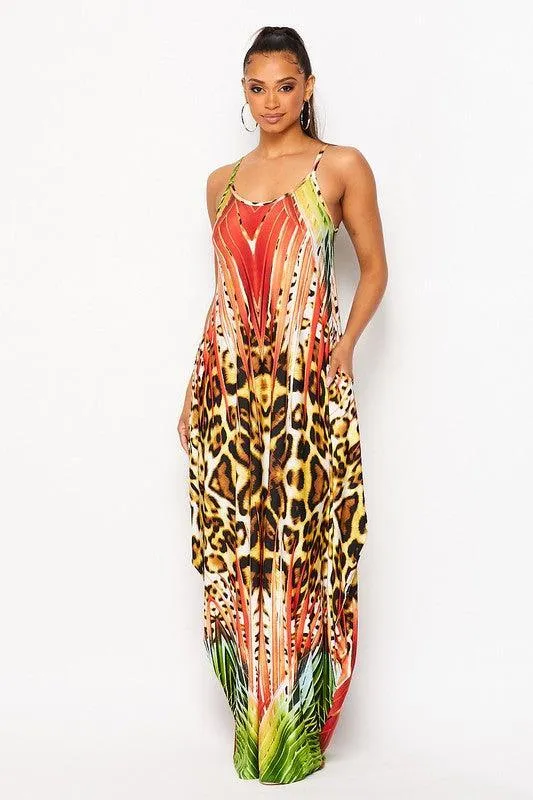 Comfy tank maxi dress with side pockets
