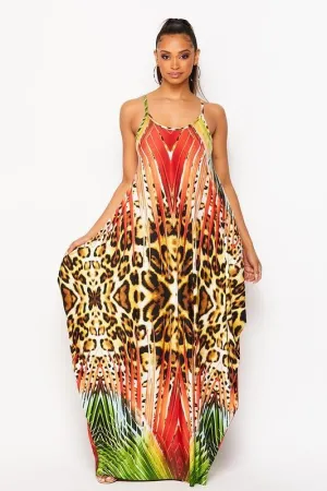 Comfy tank maxi dress with side pockets