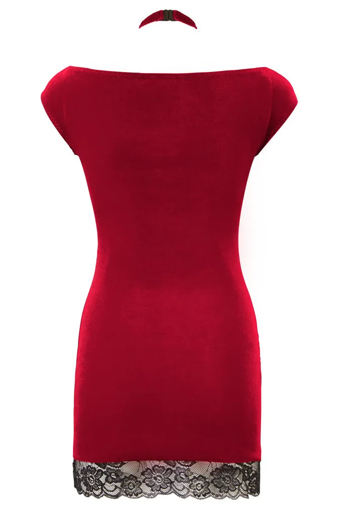 Cottelli Party Red Velvet Mini Dress (S)