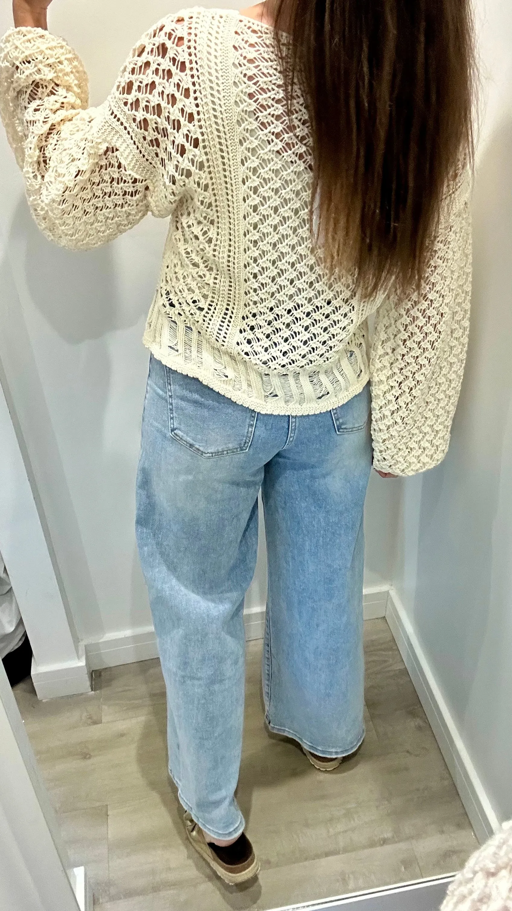 CREAM CROCHET CARDIGAN