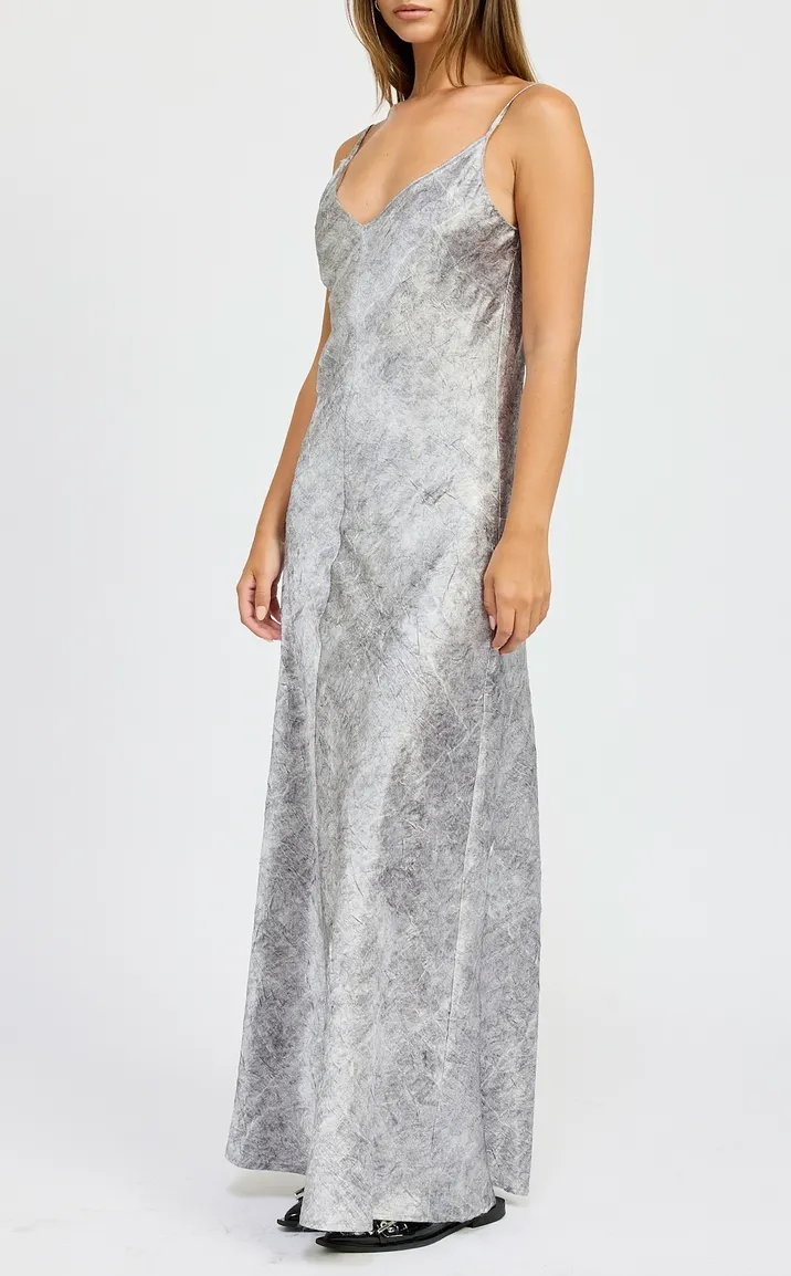 Crushed Velvet Low Back Maxi Dress