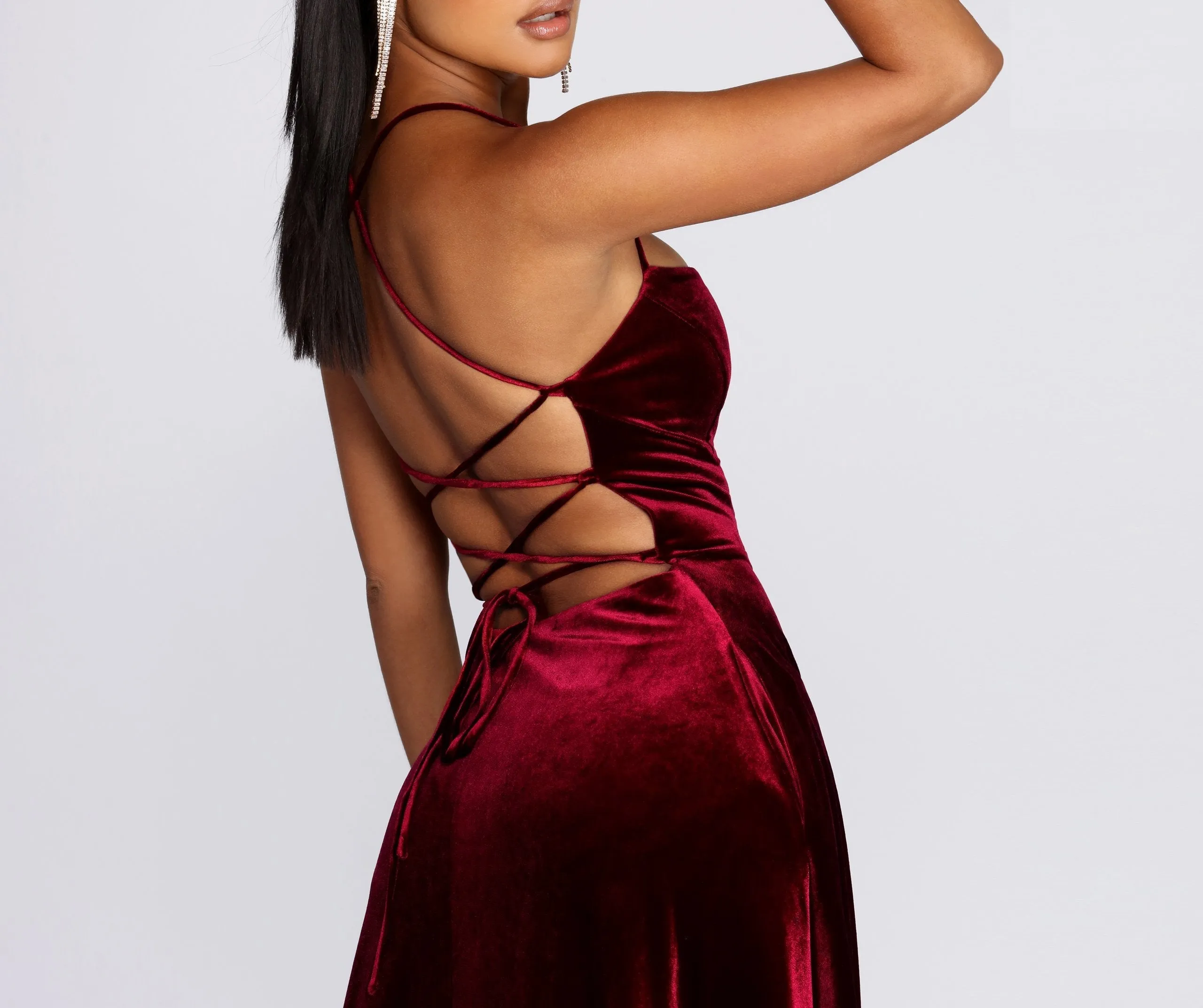 Dakota Velvet Lace Charming Up Evening Gown