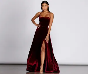 Dakota Velvet Lace Charming Up Evening Gown