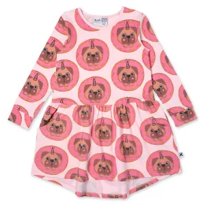 Donut Pug Dress -Pink Marle