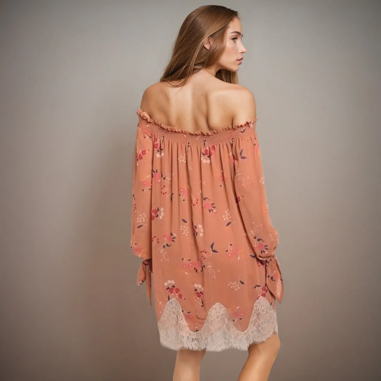 Dusty Floral Bohemian Dress