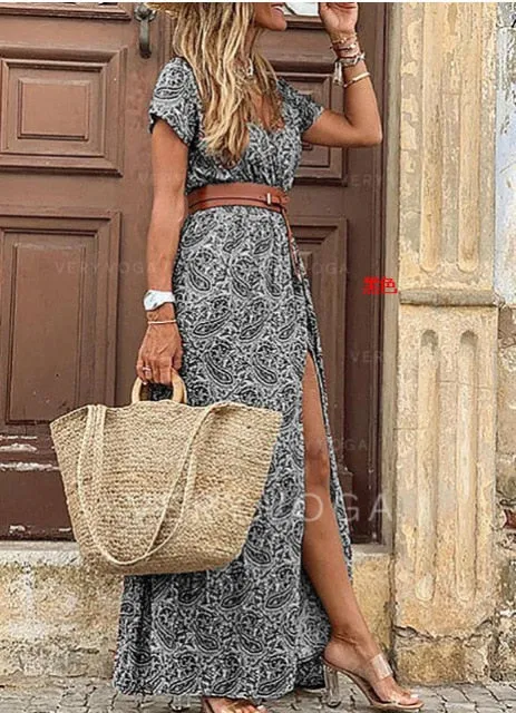 Elegant High Slit Beach Robe Dress
