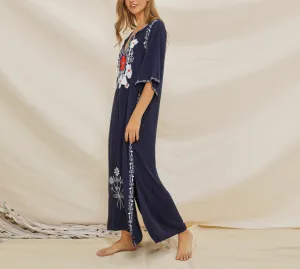 Embroidered Stitching Bohemian Dress