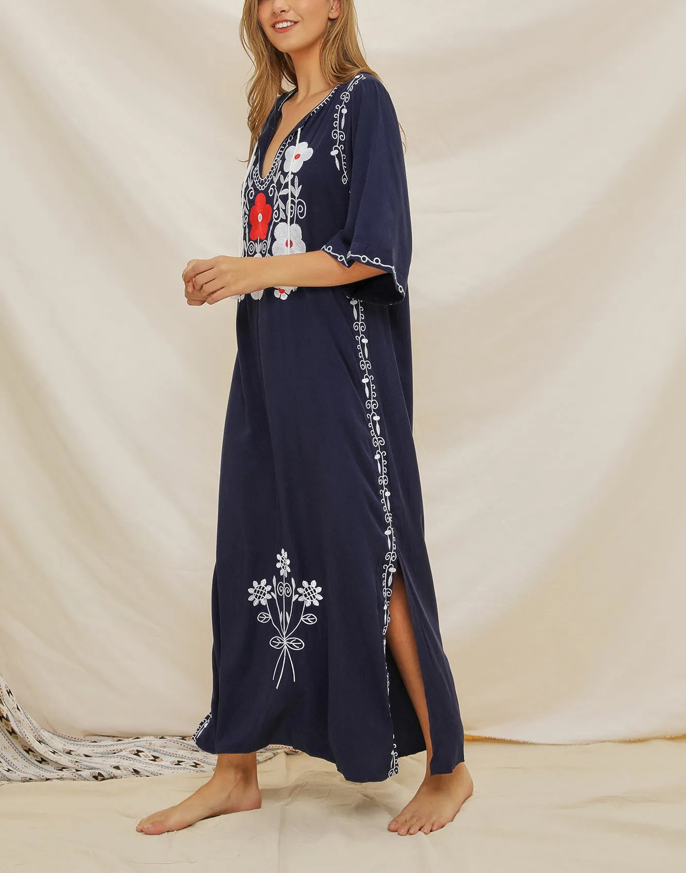 Embroidered Stitching Bohemian Dress
