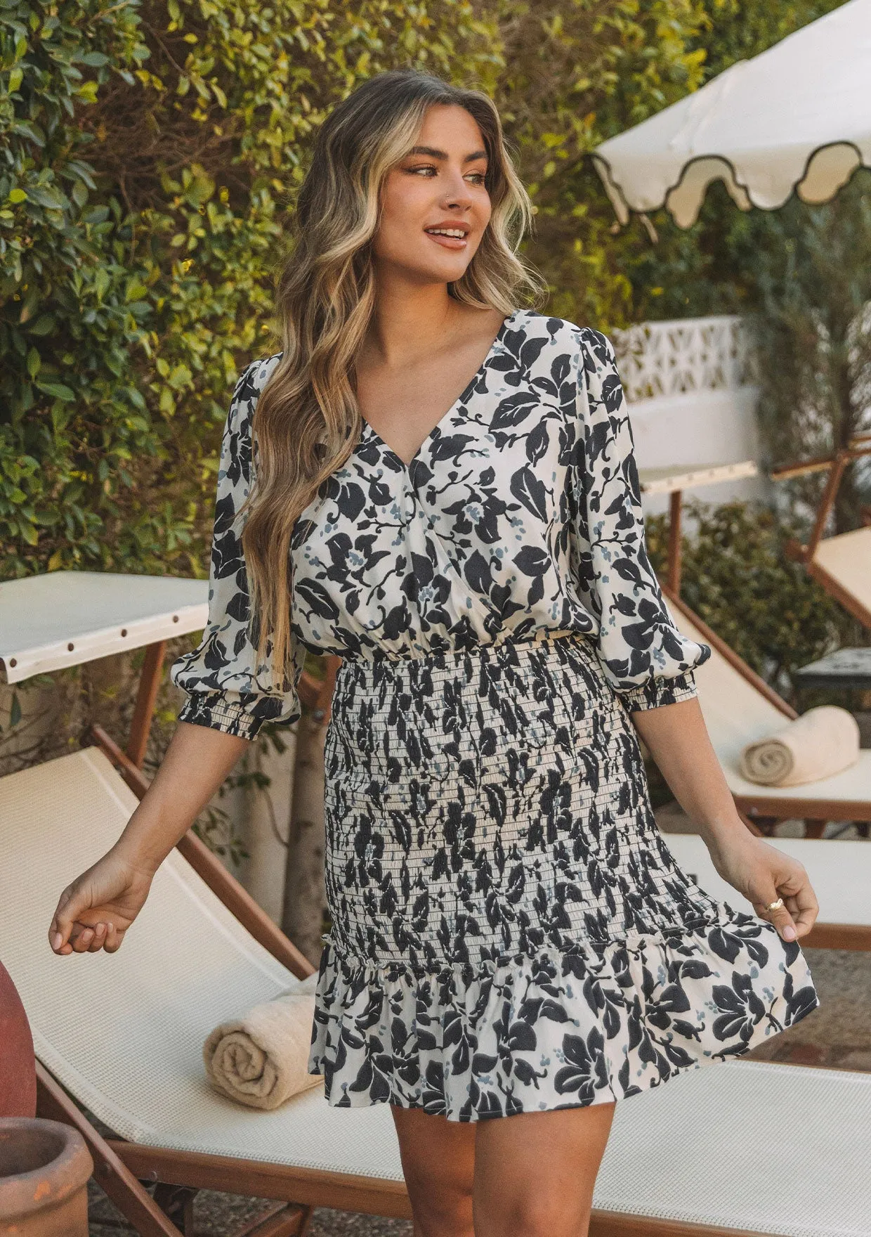 Estella Smocked Mini Dress