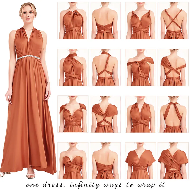 [Final Flaw Sale] Infinity Wrap Pink Bridesmaid Dress Convertible Gown