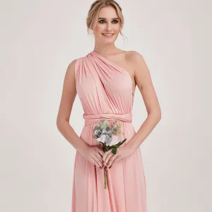 [Final Flaw Sale] Infinity Wrap Pink Bridesmaid Dress Convertible Gown