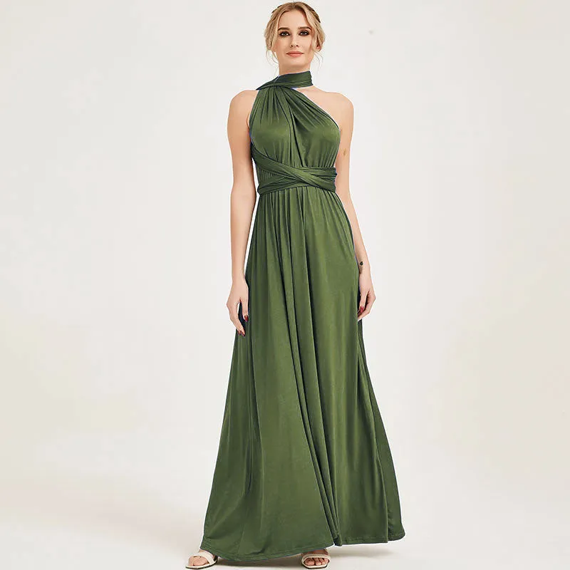 [Final Sale] Olive Infinity Wrap Bridesmaid Convertible Dress