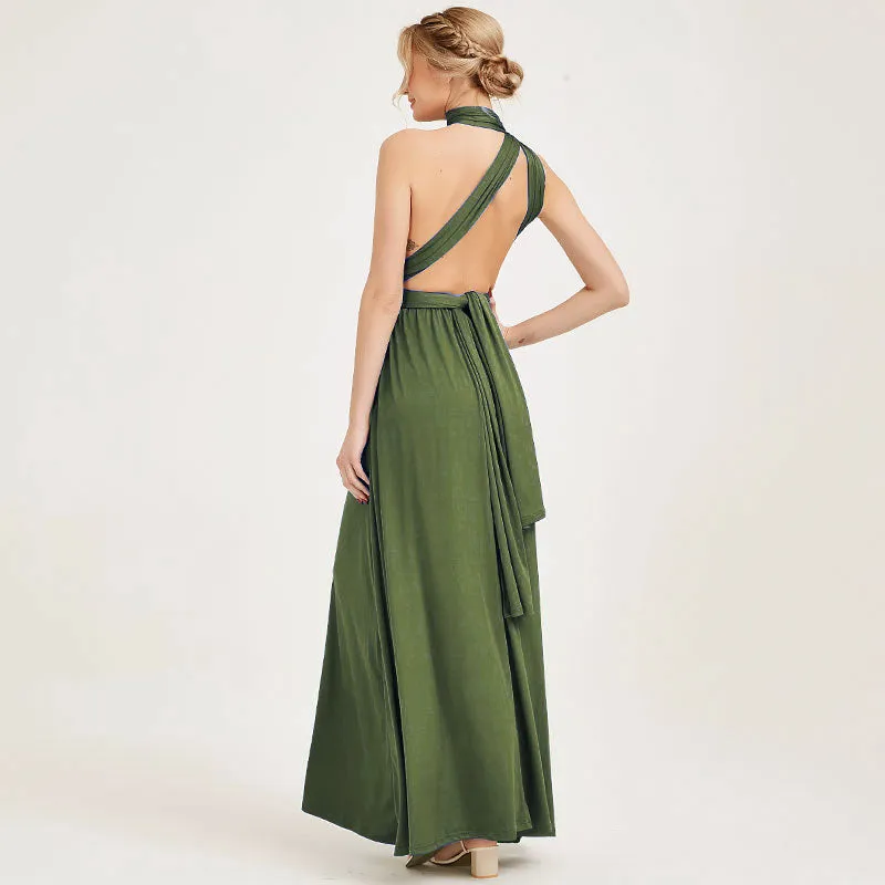 [Final Sale] Olive Infinity Wrap Bridesmaid Convertible Dress