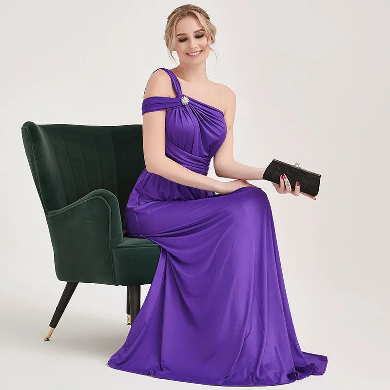 [Final Sale] Royal Purple Infinity Wrap Maxi Bridesmaid Dress