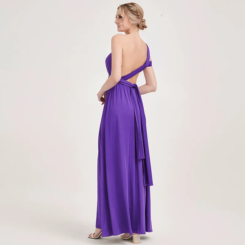 [Final Sale] Royal Purple Infinity Wrap Maxi Bridesmaid Dress