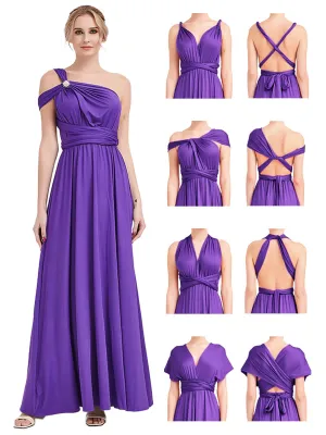[Final Sale] Royal Purple Infinity Wrap Maxi Bridesmaid Dress