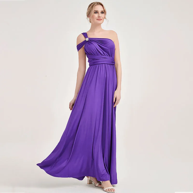 [Final Sale] Royal Purple Infinity Wrap Maxi Bridesmaid Dress