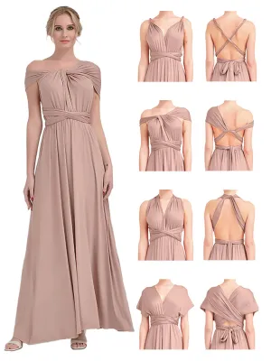 [Final Sale] Taupe Infinity Wrap Bridesmaid Convertible Dress