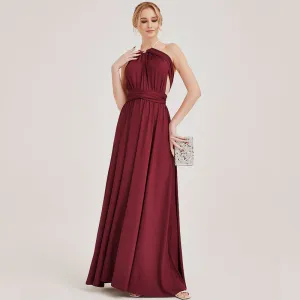 [Final Sale] Wine Red Infinity Wrap Maxi Bridesmaid Dress