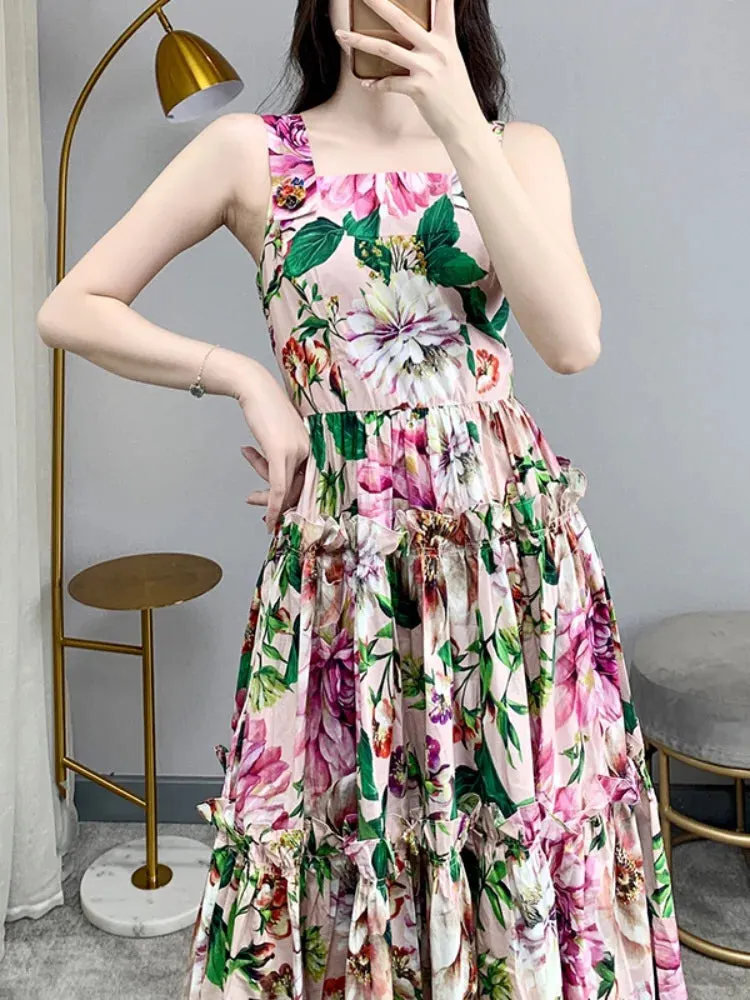 Floral Pattern Midi Dresses