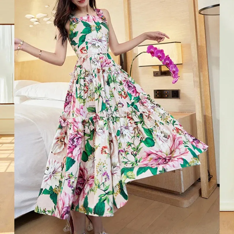 Floral Pattern Midi Dresses