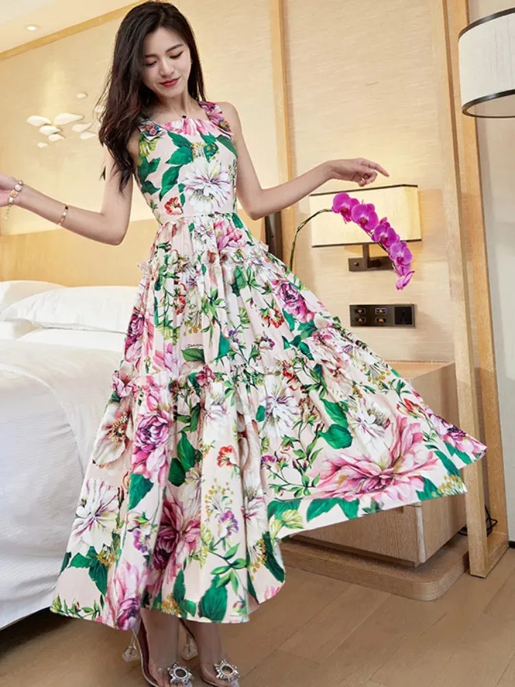 Floral Pattern Midi Dresses